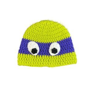 Ninja Turtles- Handmade Corchet Beanie- OS Kids- Donatello-costume dress up